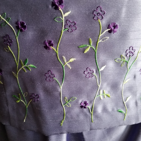 VTG 90's pretty lavender floral pantsuit Bx2 - Picture 4 of 8